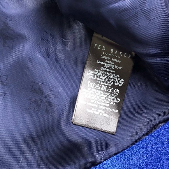 Ted Baker Elrosa Cropped Jacket Waffle Texture Bright Cobalt Blue XL NWT - Picture 8 of 10